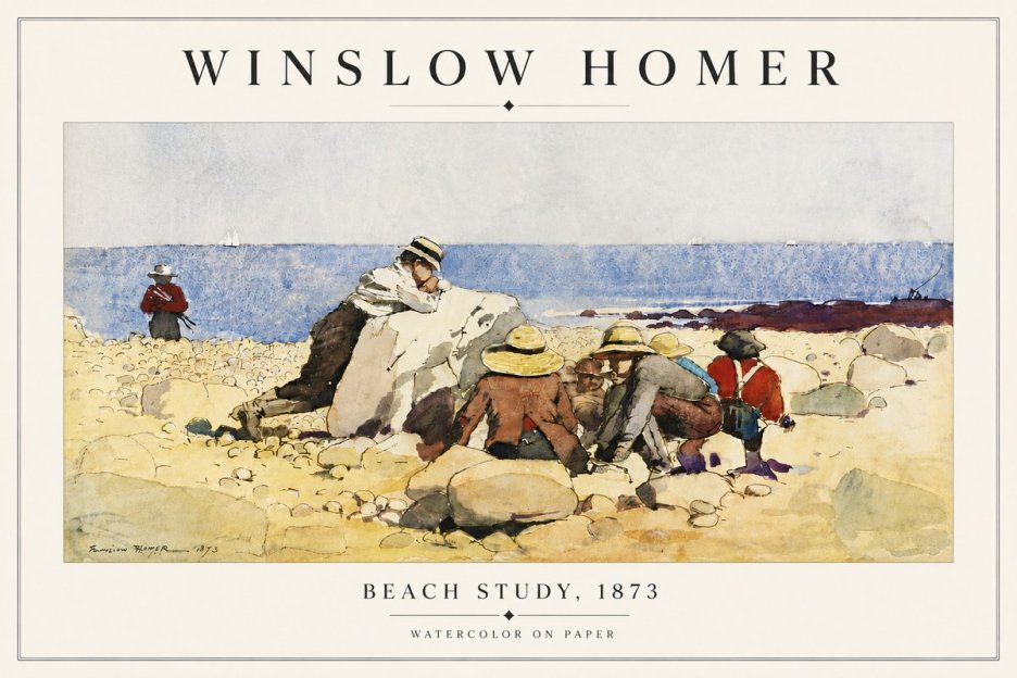 Winslow Homer Beach Study No6 - Plakát