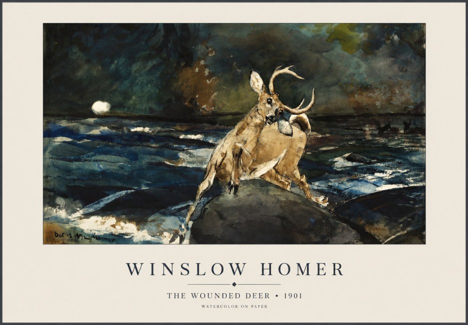 Winslow Homer The Wounded Deer No1 - Plakát