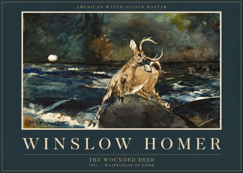 Winslow Homer The Wounded Deer No2 - Plakát
