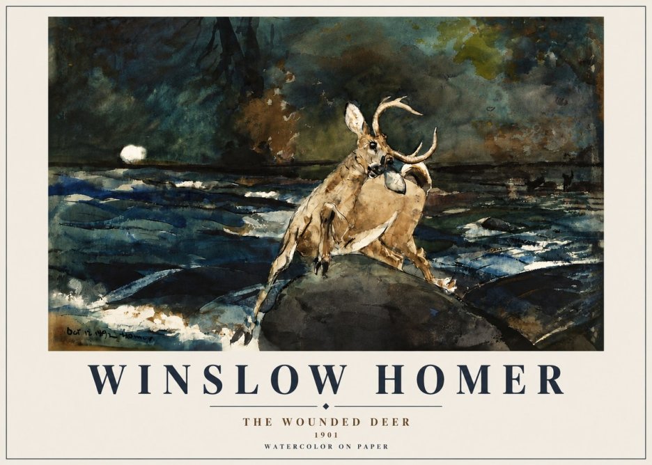 Winslow Homer The Wounded Deer No3 - Plakát