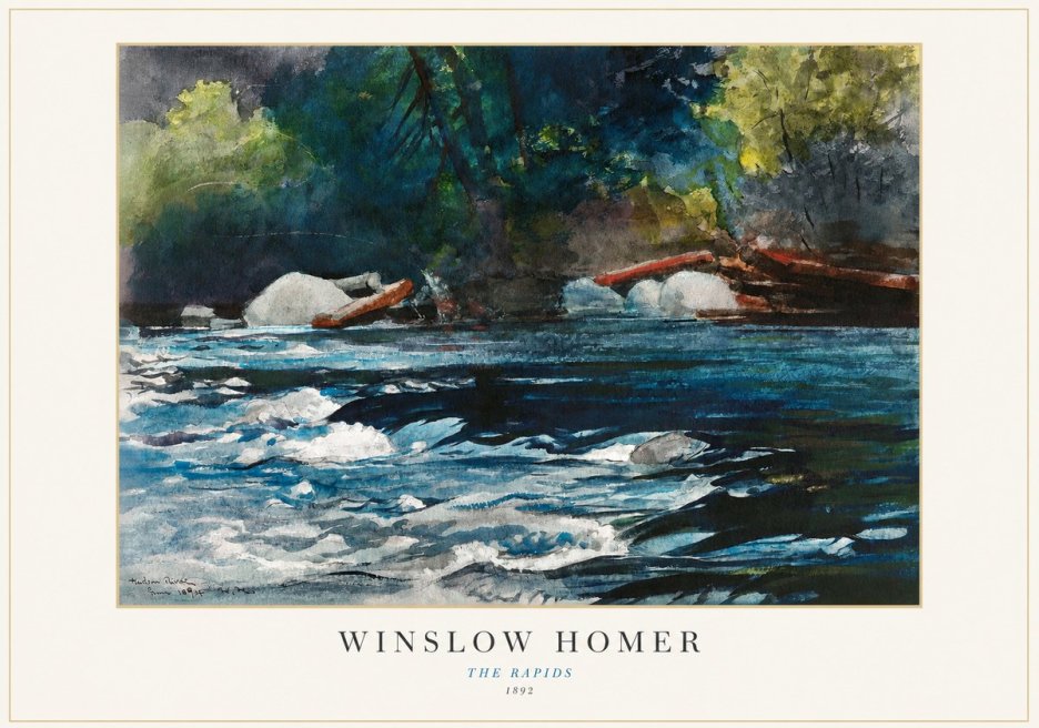 Winslow Homer The Rapids No1 - Plakát