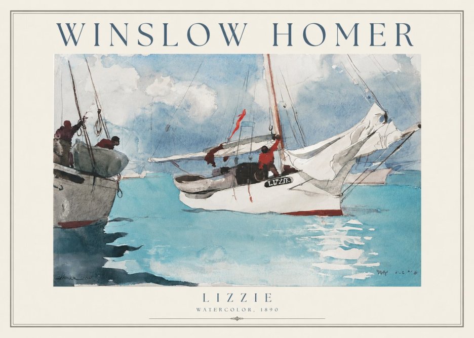 Winslow Homer Lizzie No1 - Plakát