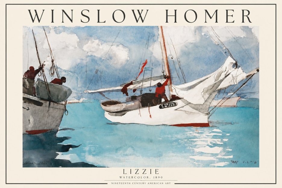 Winslow Homer Lizzie No3 - Plakát
