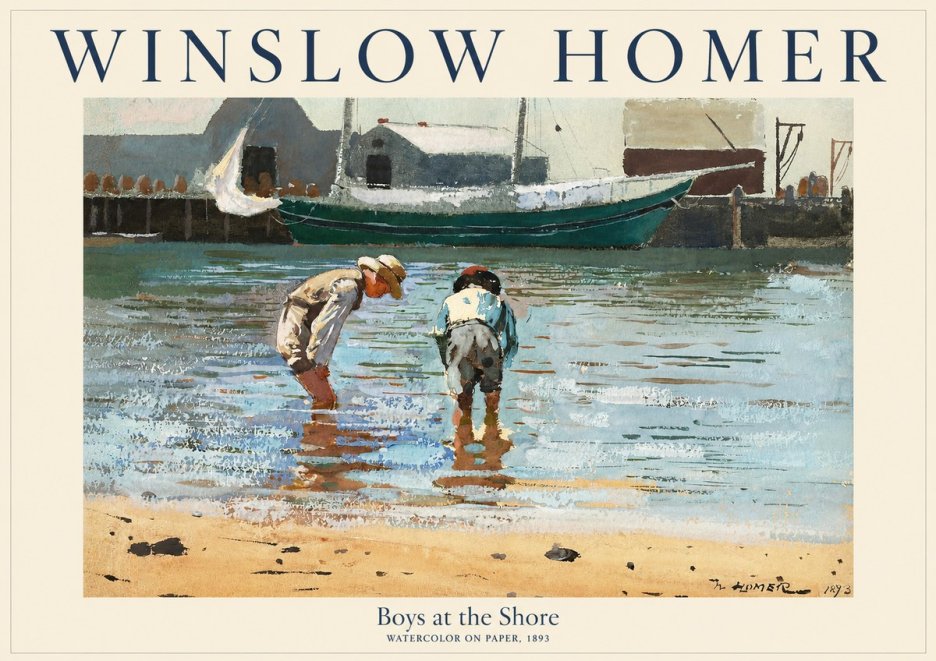 Winslow Homer Boys at the Shore No1 - Plakát