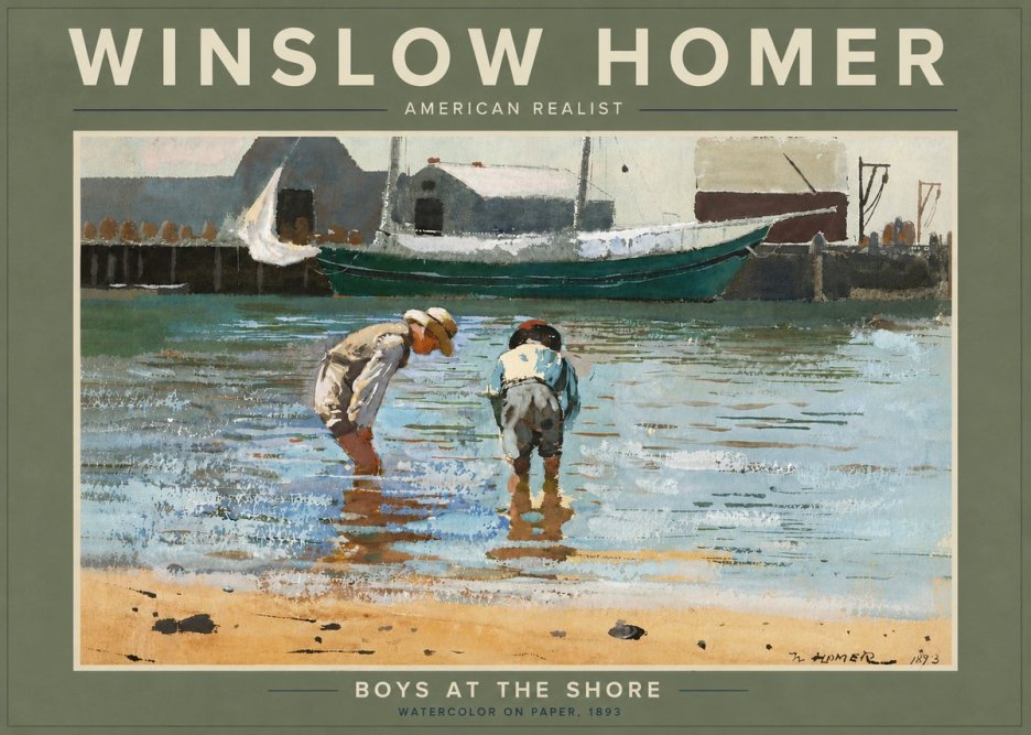 Winslow Homer Boys at the Shore No6 - Plakát