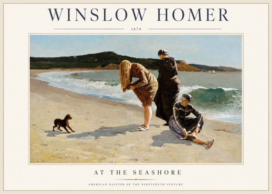 Winslow Homer At the Seashore No2 - Plakát