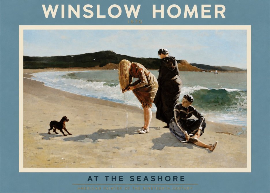 Winslow Homer At the Seashore No5 - Plakát