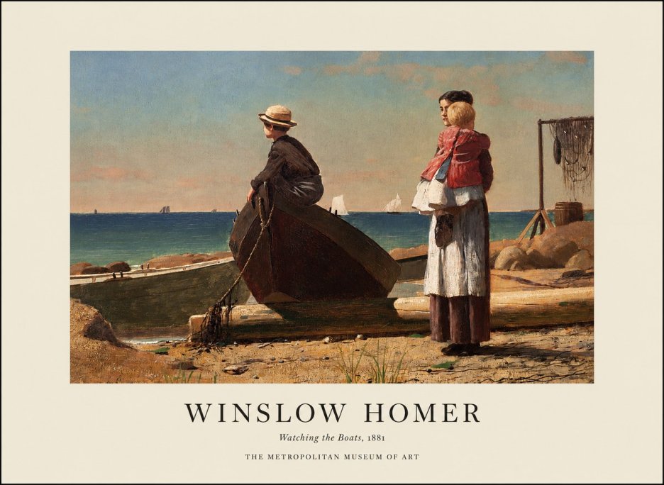 Winslow Homer Watching the Boats, 1881 No1 - Plakát