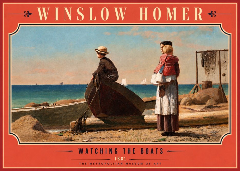 Winslow Homer Watching the Boats, 1881 No4 - Plakát