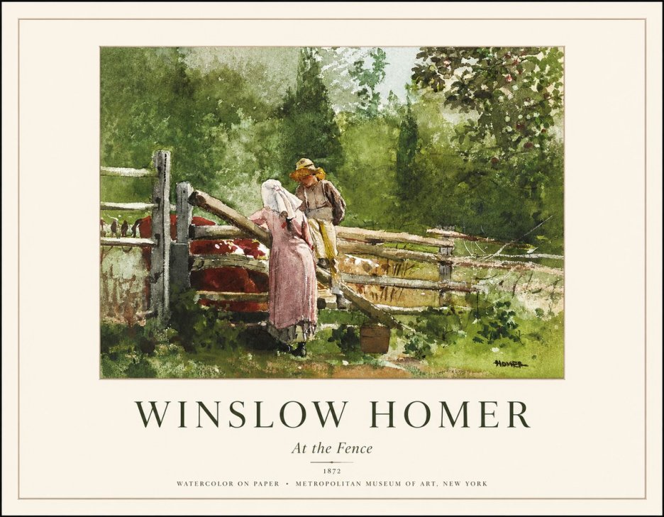 Winslow Homer At the Fence No1 - Plakát