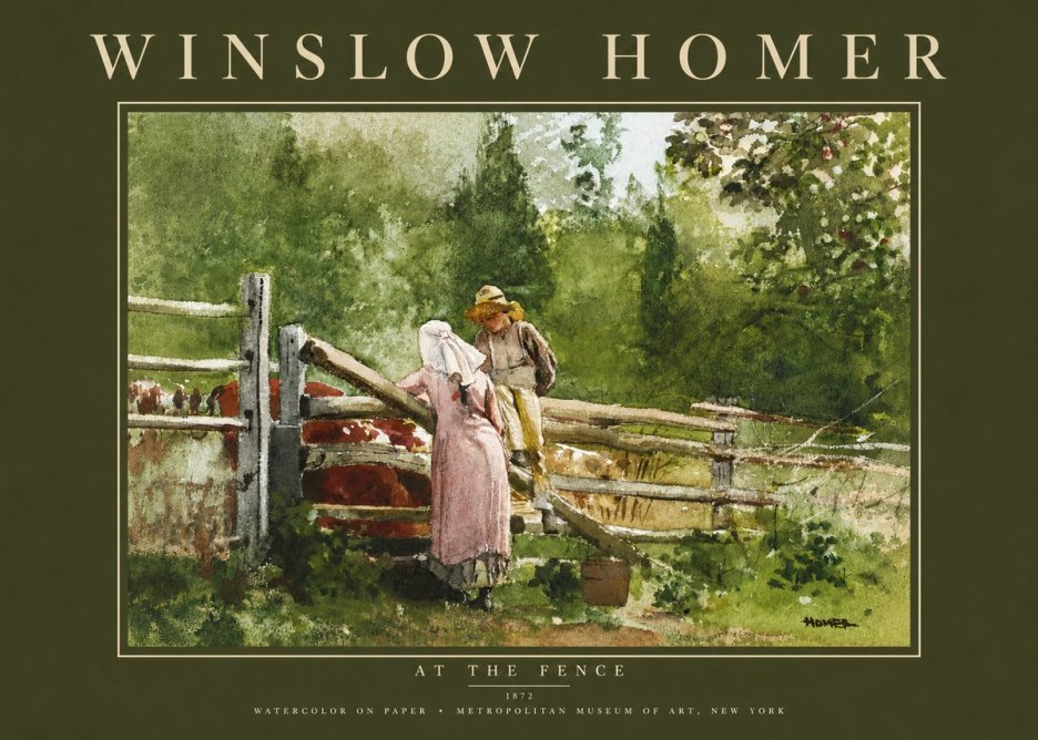 Winslow Homer At the Fence No4 - Plakát