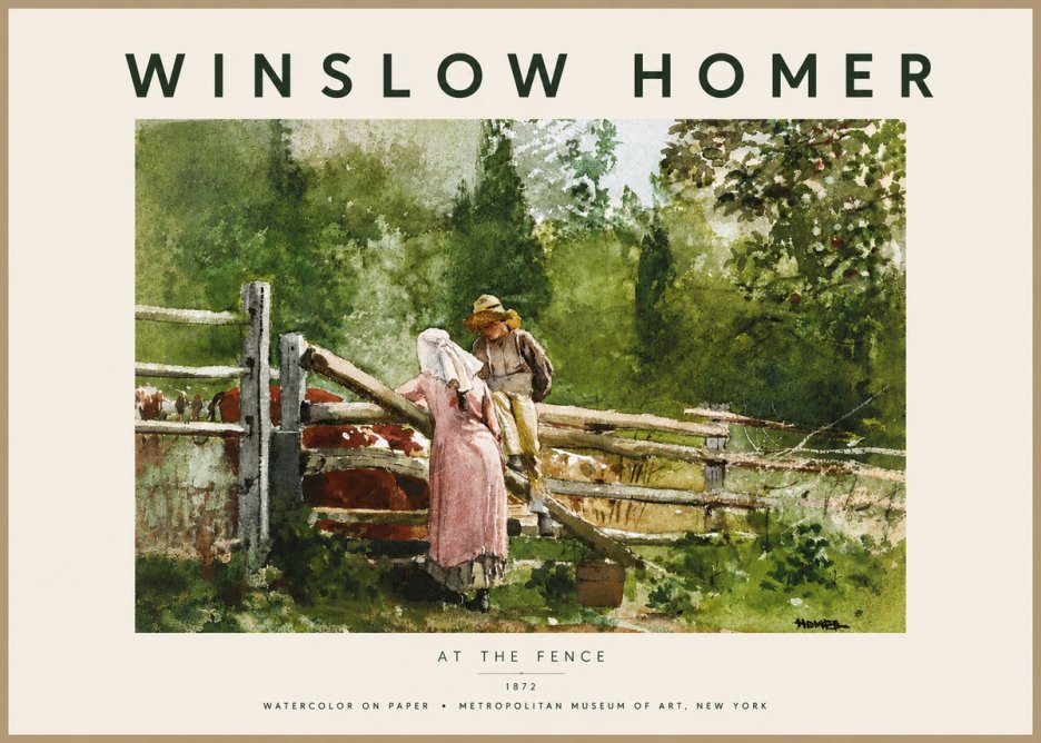 Winslow Homer At the Fence No5 - Plakát