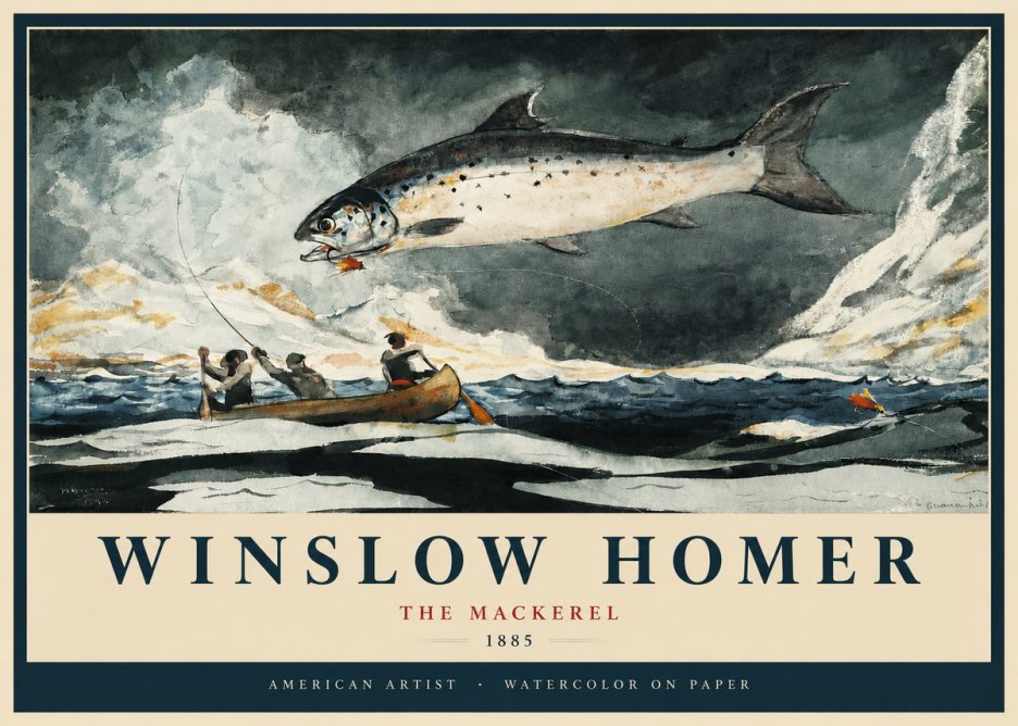 Winslow Homer The Mackerel No2 - Plakát