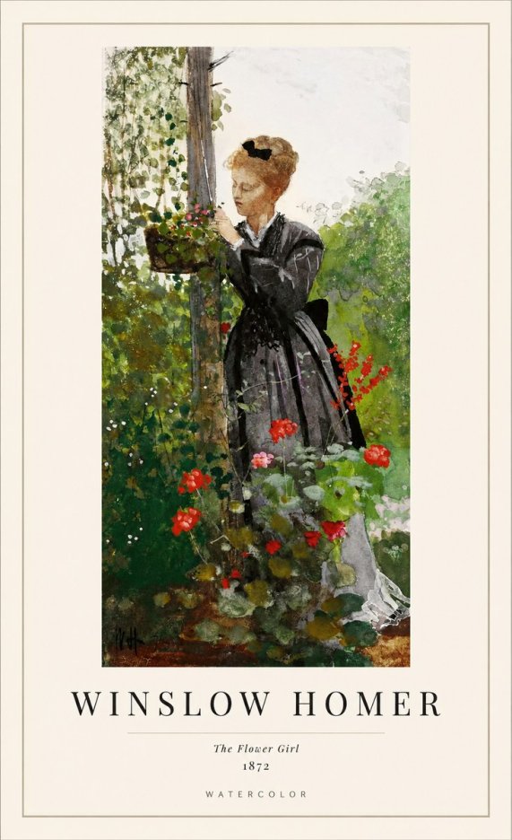Winslow Homer The Flower Girl No1 - Plakát