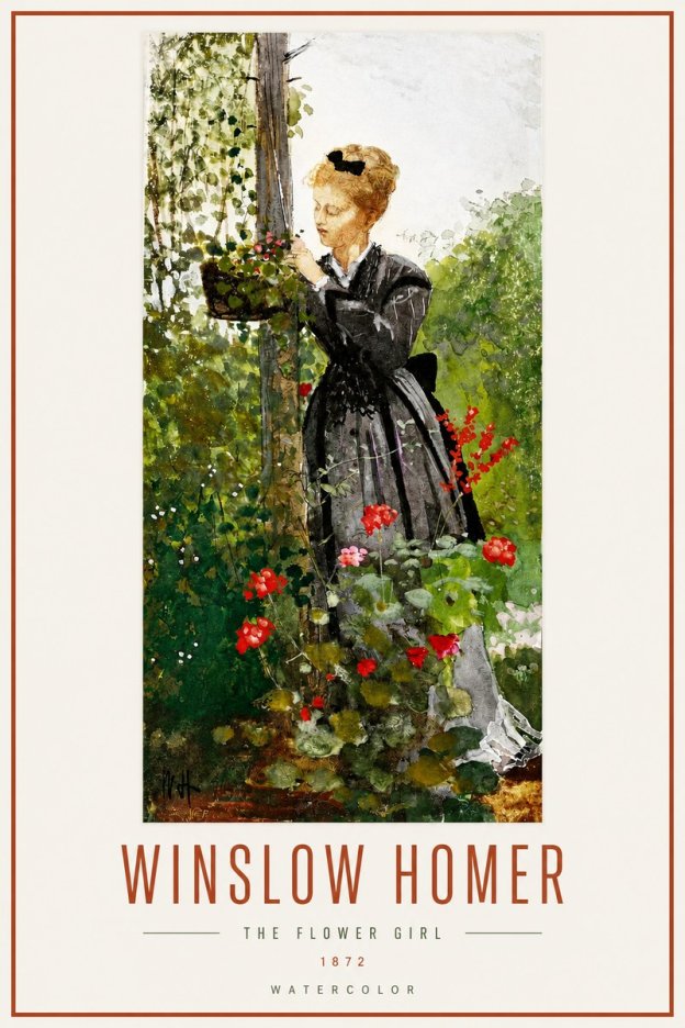 Winslow Homer The Flower Girl No3 - Plakát
