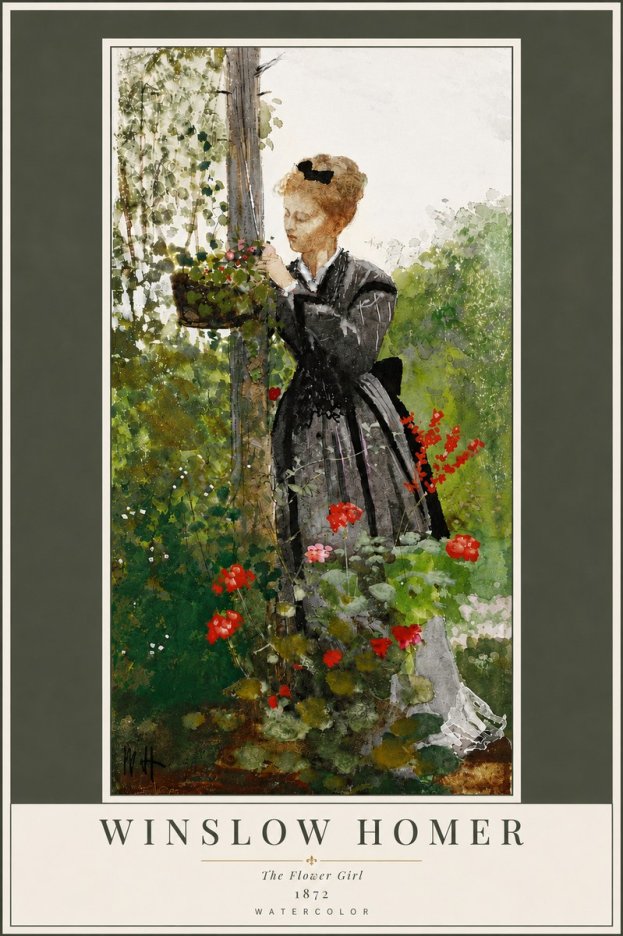 Winslow Homer The Flower Girl No6 - Plakát