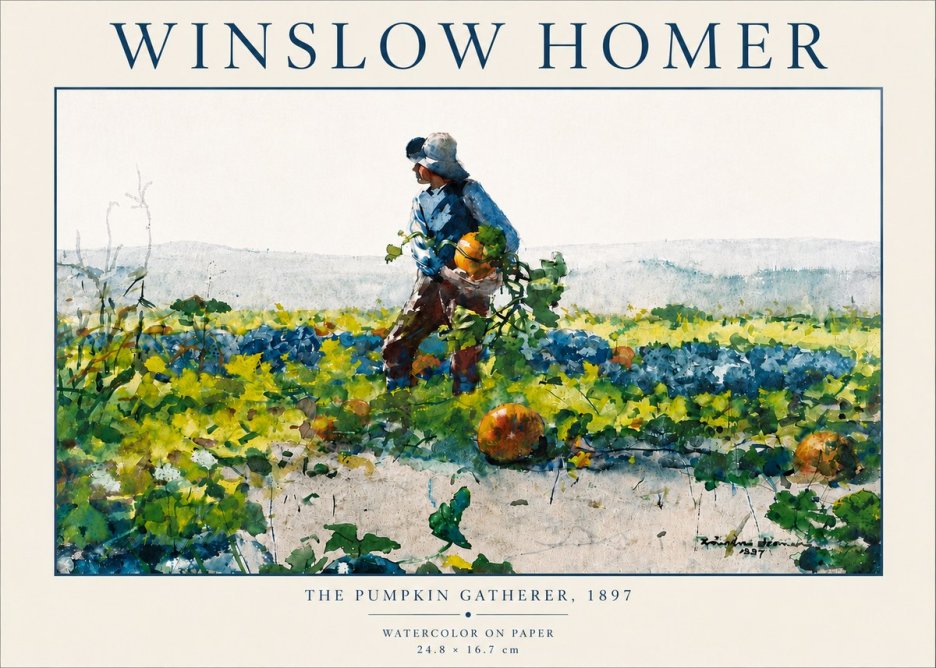 Winslow Homer The Pumpkin Gatherer, 1897 No5 - Plakát