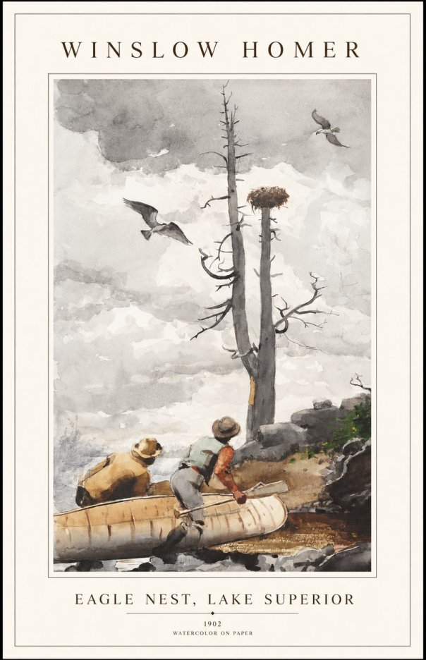 Winslow Homer Eagle Nest, Lake Superior No1 - Plakát