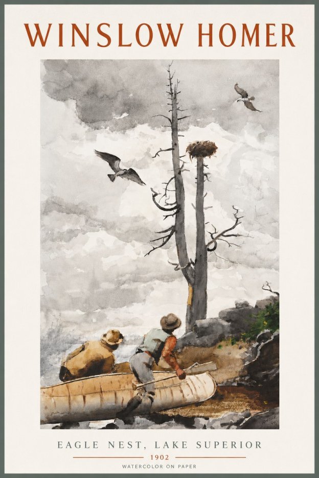 Winslow Homer Eagle Nest, Lake Superior No4 - Plakát