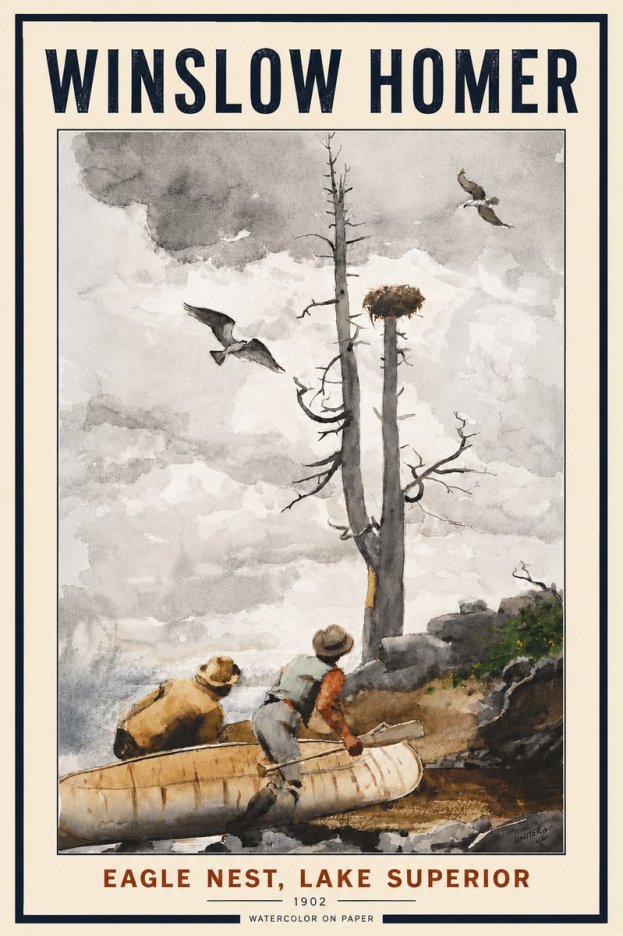 Winslow Homer Eagle Nest, Lake Superior No5 - Plakát