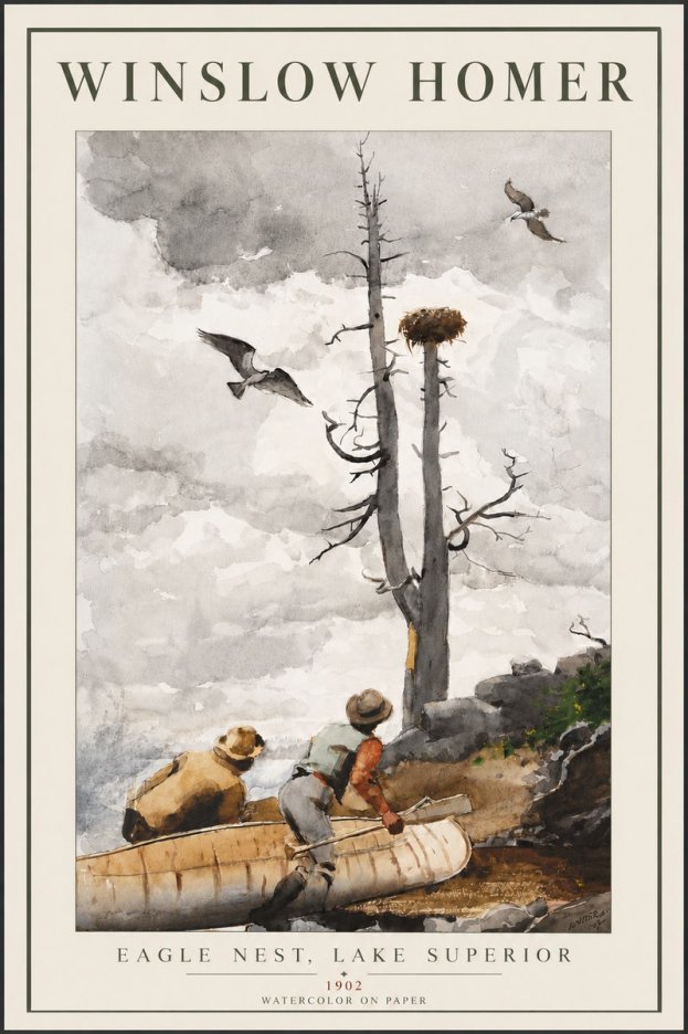 Winslow Homer Eagle Nest, Lake Superior No6 - Plakát