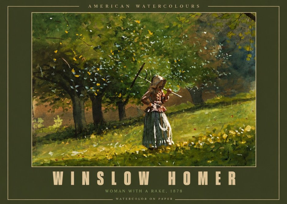 Winslow Homer Woman with a Rake, 1878 No4 - Plakát