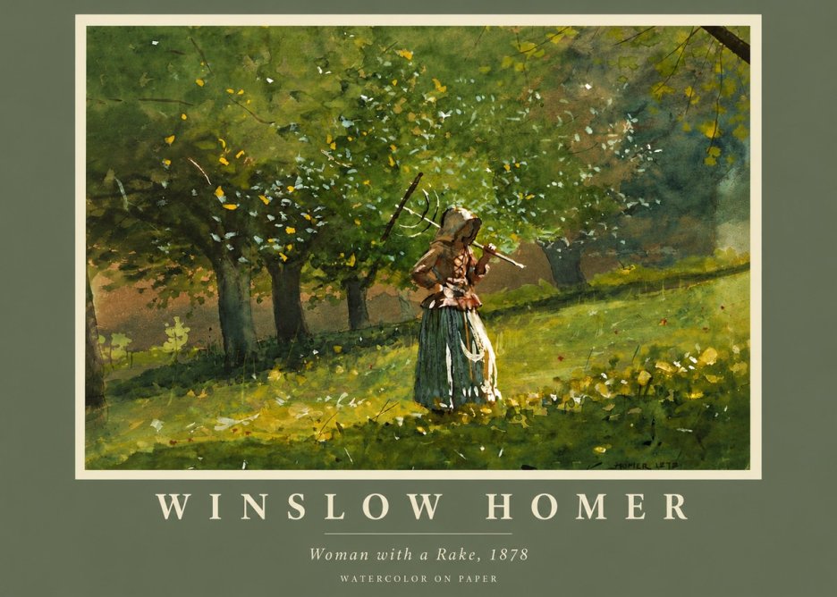 Winslow Homer Woman with a Rake, 1878 No5 - Plakát