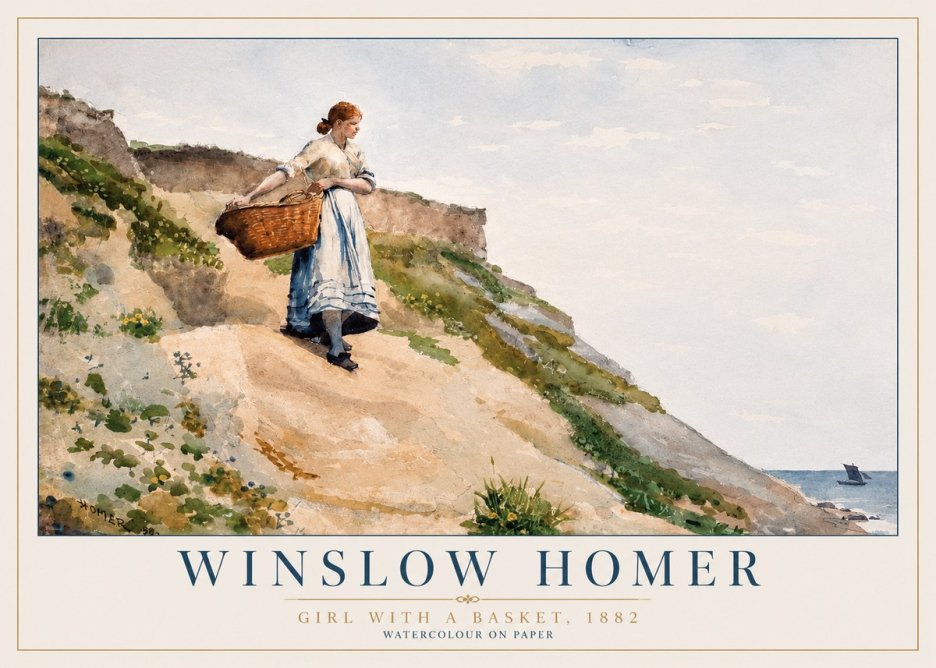 Winslow Homer A Coast Girl No3 - Plakát