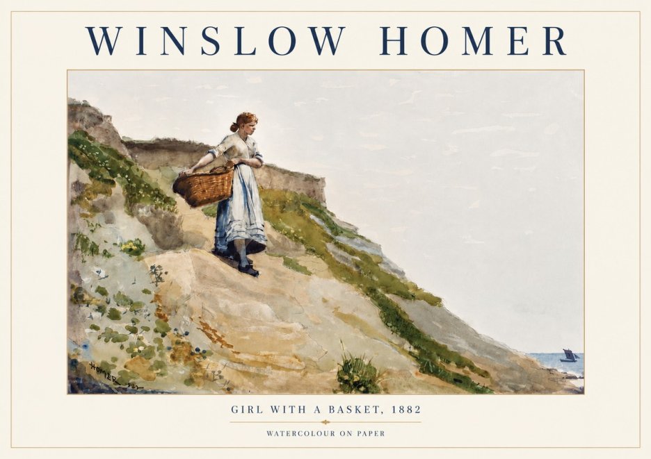Winslow Homer A Coast Girl No5 - Plakát