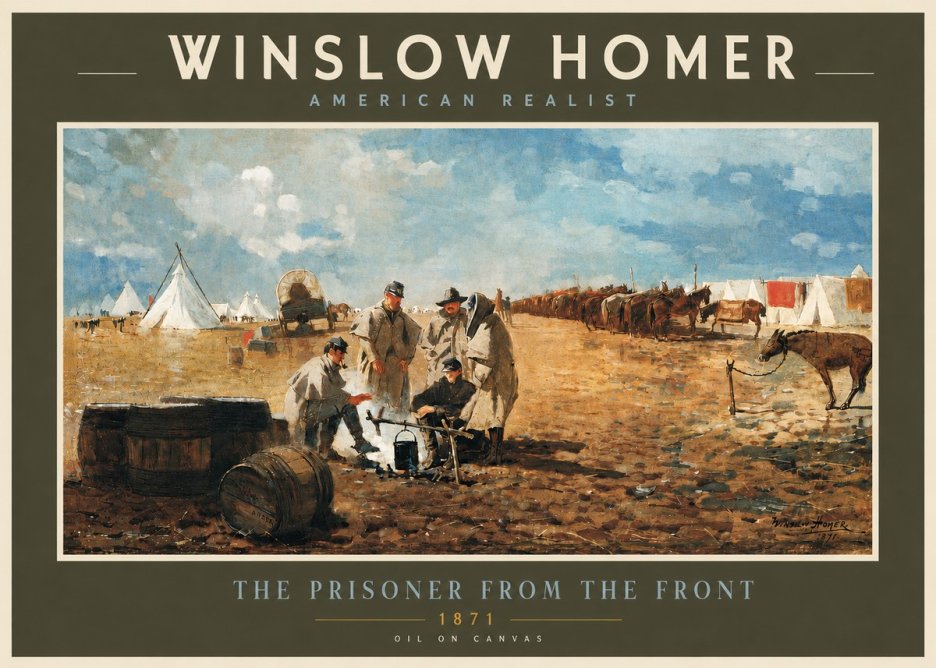Winslow Homer The Prisoner from the Front No4 - Plakát