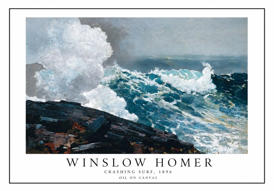 Winslow Homer Crashing Surf, 1896 No3 - Plakát