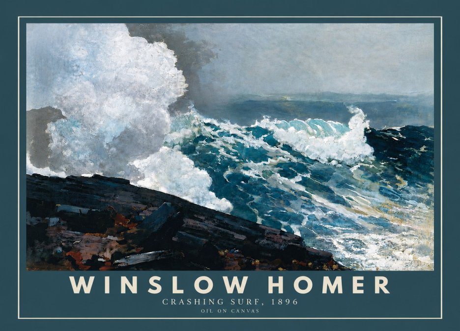 Winslow Homer Crashing Surf, 1896 No4 - Plakát