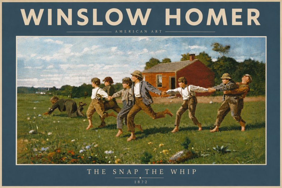 Winslow Homer The Snap the Whip No5 - Plakát