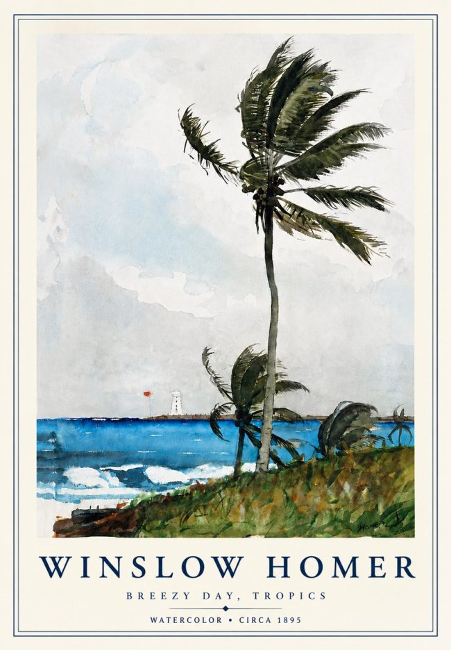 Winslow Homer Breezy Day, Tropics No4 - Plakát