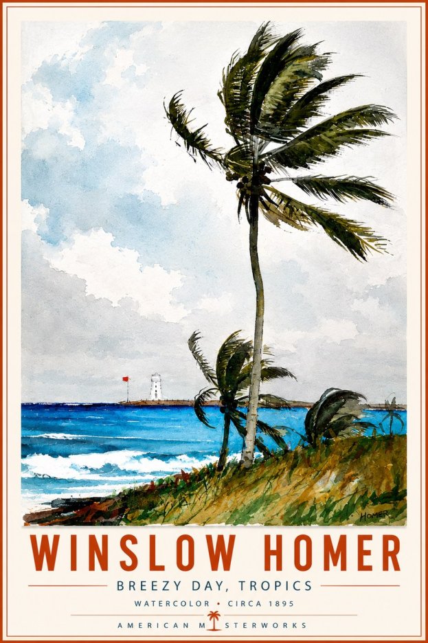 Winslow Homer Breezy Day, Tropics No6 - Plakát