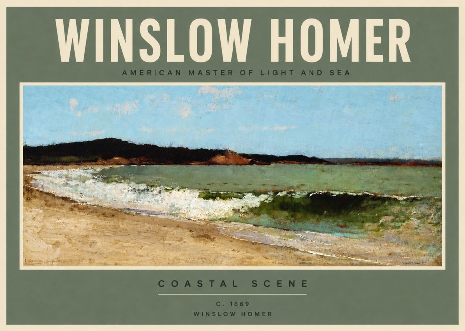 Winslow Homer Coastal Scene No5 - Plakát