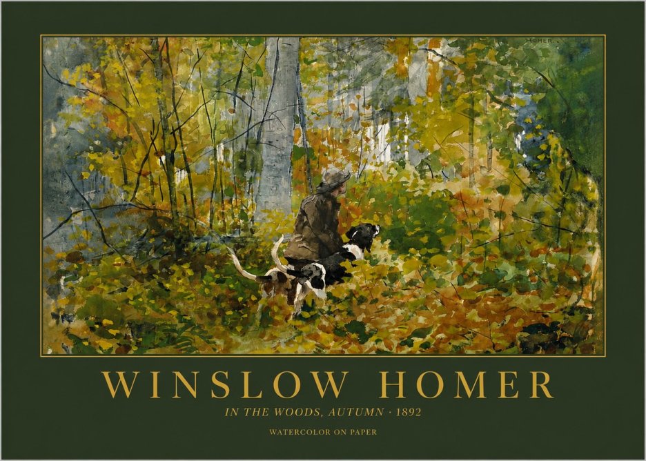 Winslow Homer In the Woods, Autumn No2 - Plakát