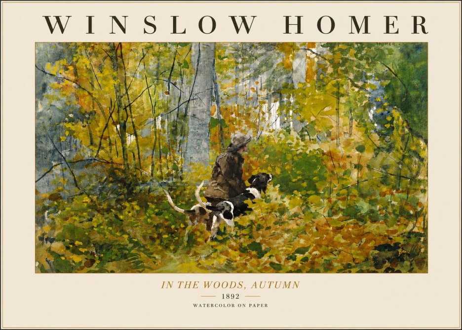 Winslow Homer In the Woods, Autumn No3 - Plakát