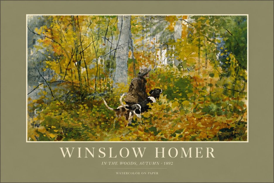 Winslow Homer In the Woods, Autumn No6 - Plakát
