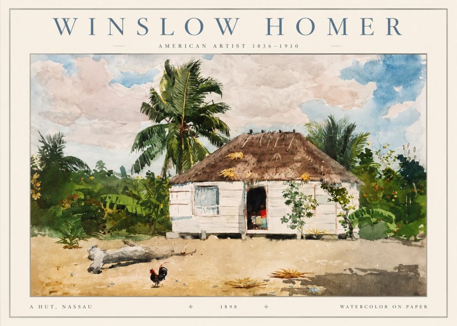 Winslow Homer A Hut, Nassau No2 - Plakát