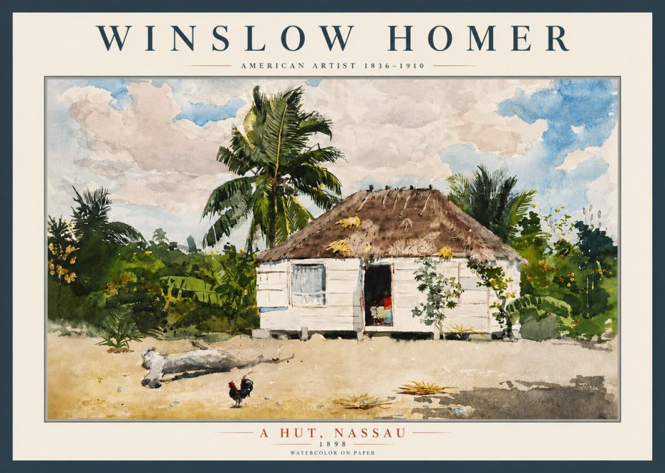 Winslow Homer A Hut, Nassau No5 - Plakát