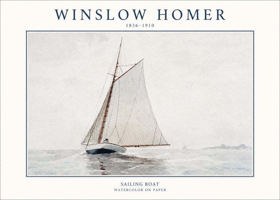 Winslow Homer Sailing Boat No1 - Plakát
