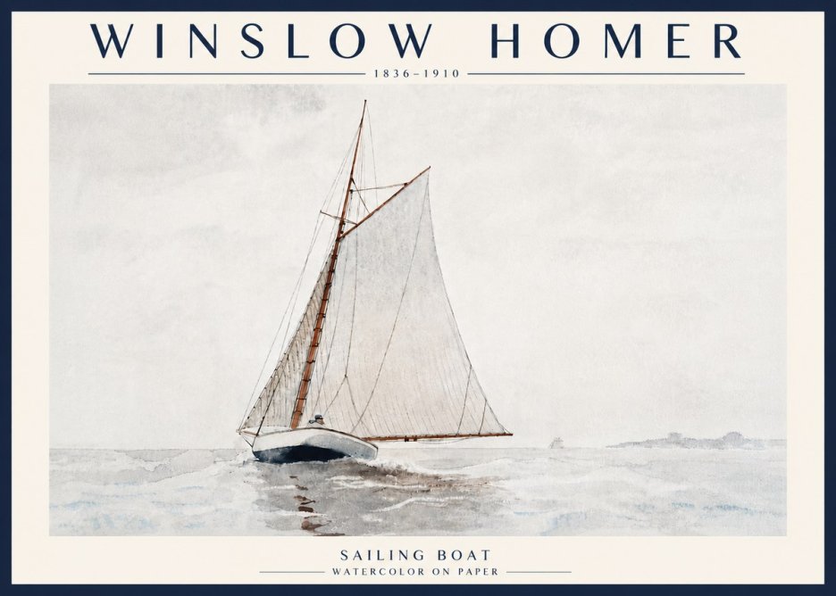 Winslow Homer Sailing Boat No6 - Plakát
