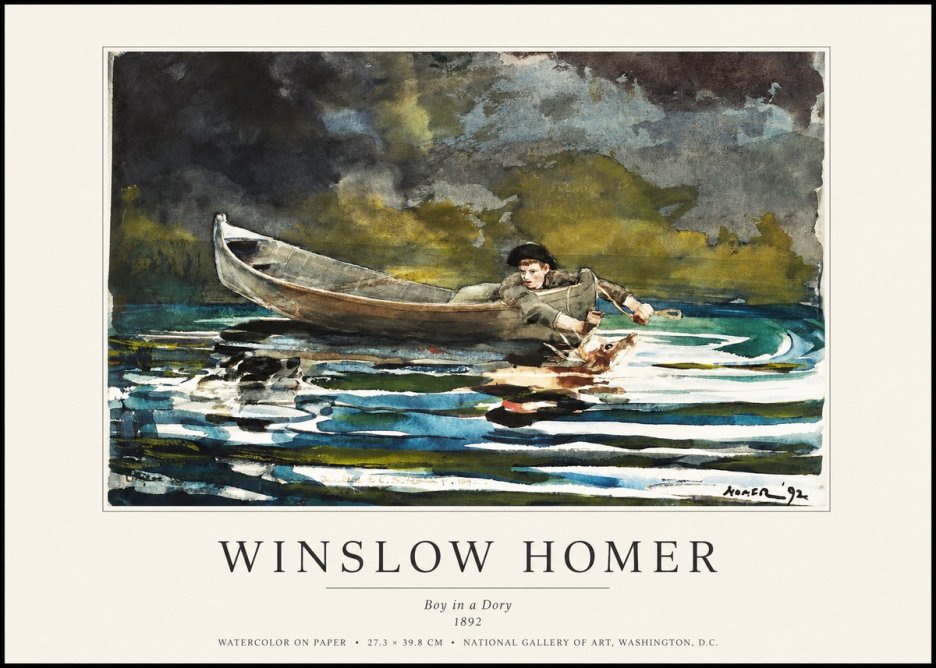 Winslow Homer Boy in a Dory No1 - Plakát