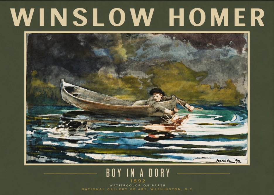 Winslow Homer Boy in a Dory No5 - Plakát