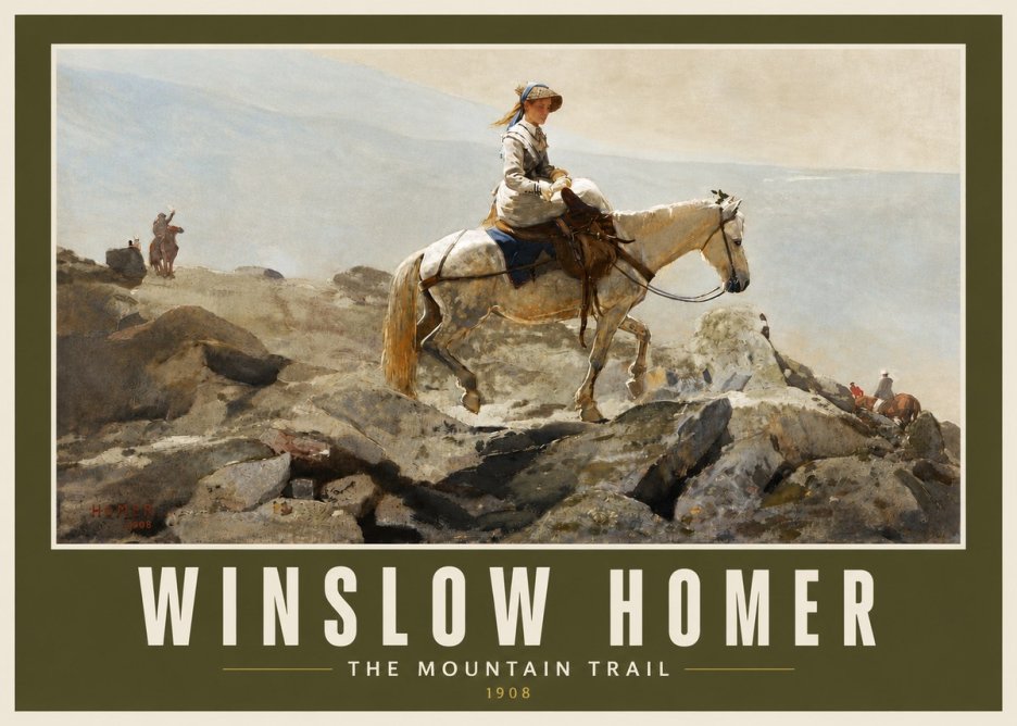 Winslow Homer The Mountain Trail No4 - Plakát