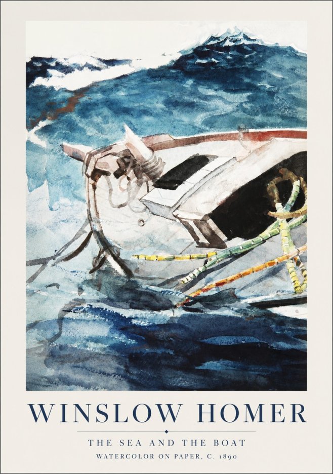 Winslow Homer The Sea and the Boat No1 - Plakát