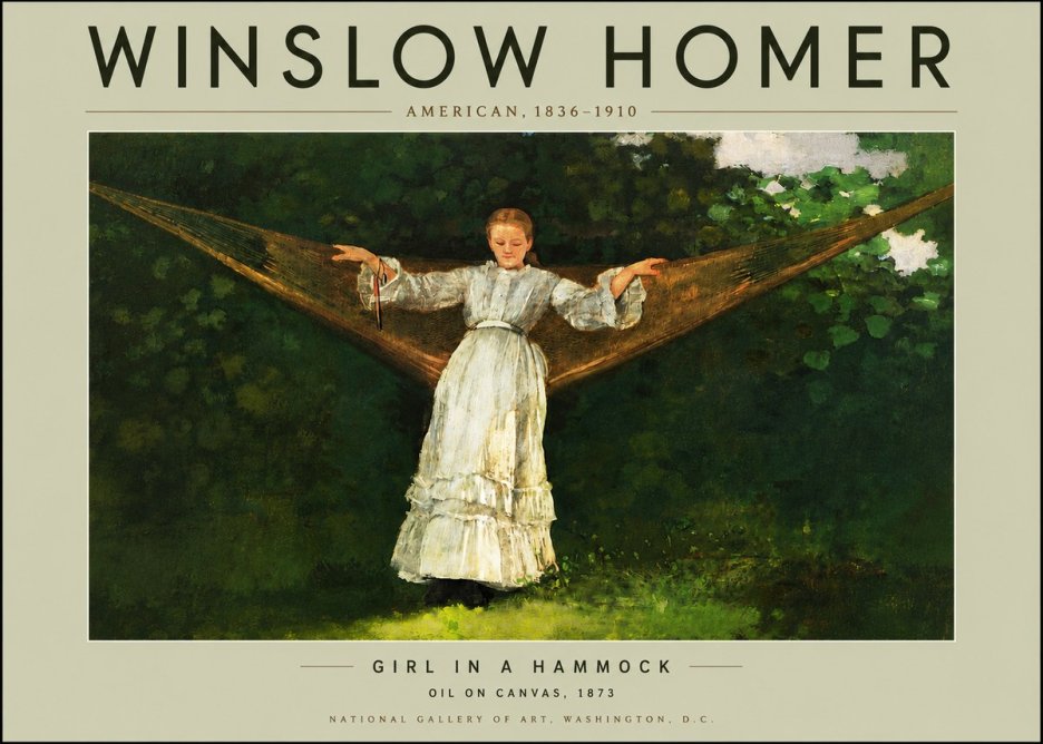 Winslow Homer Girl in a Hammock No4 - Plakát