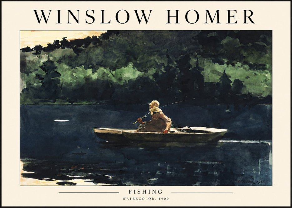 Winslow Homer Fishing No3 - Plakát