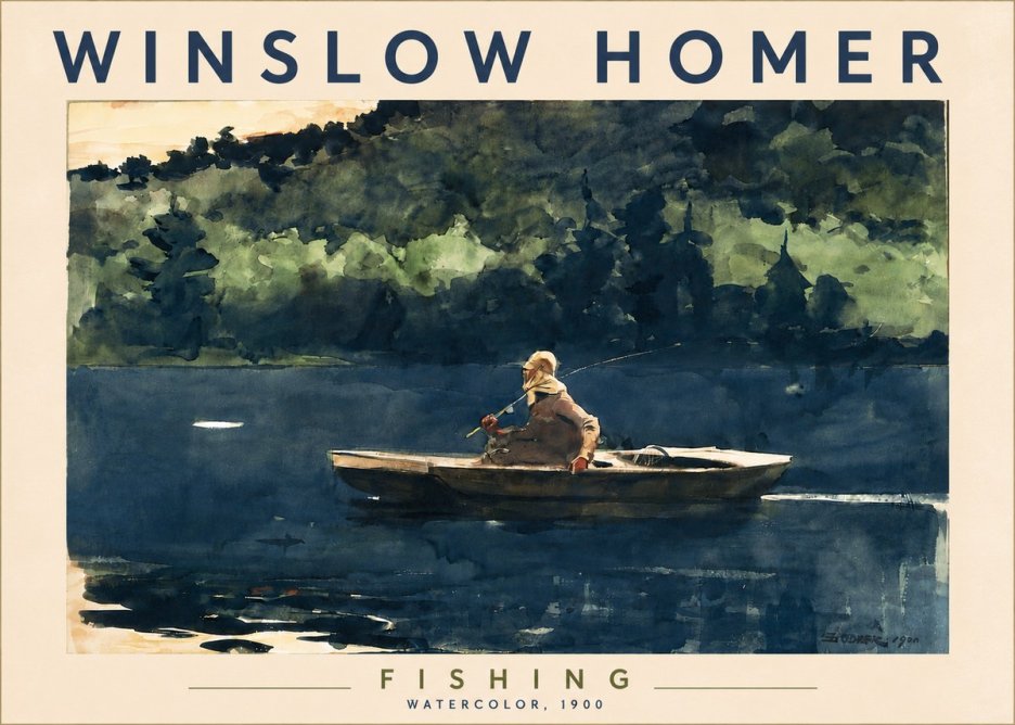 Winslow Homer Fishing No6 - Plakát